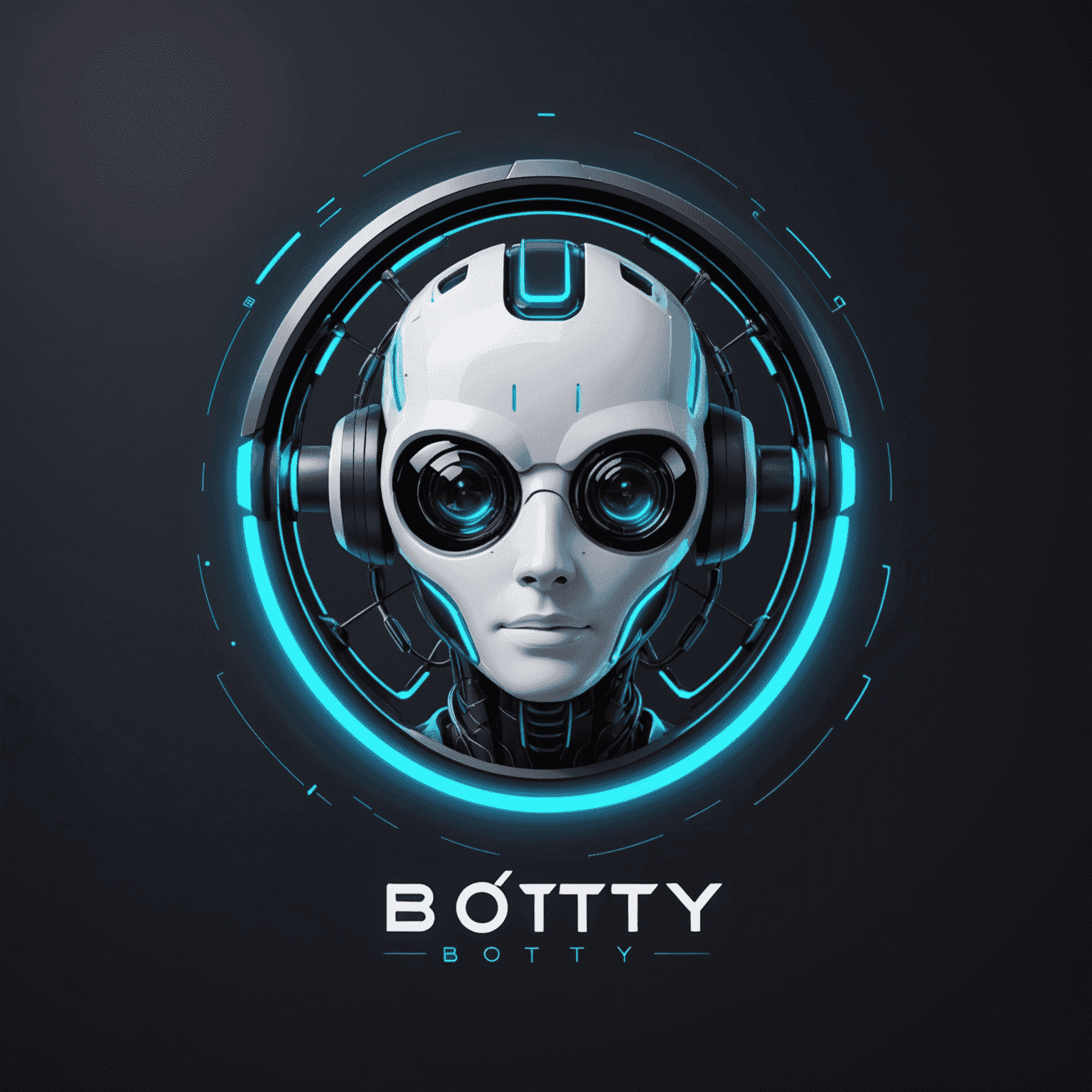 Botify logo - A futuristic, sleek design incorporating AI and chatbot elements