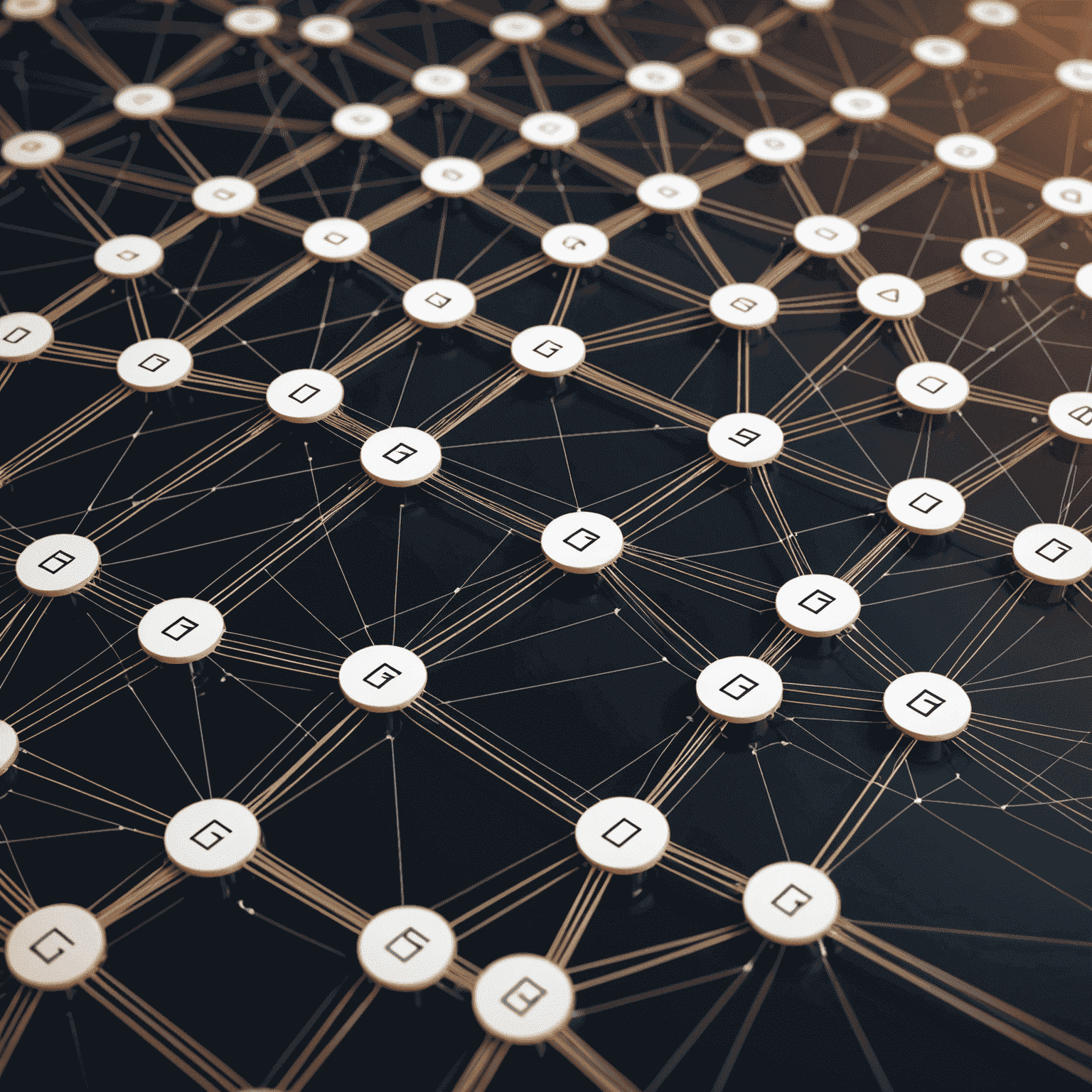Graphic showing a network of interconnected support tickets being processed by AI, with speed lines indicating fast resolution